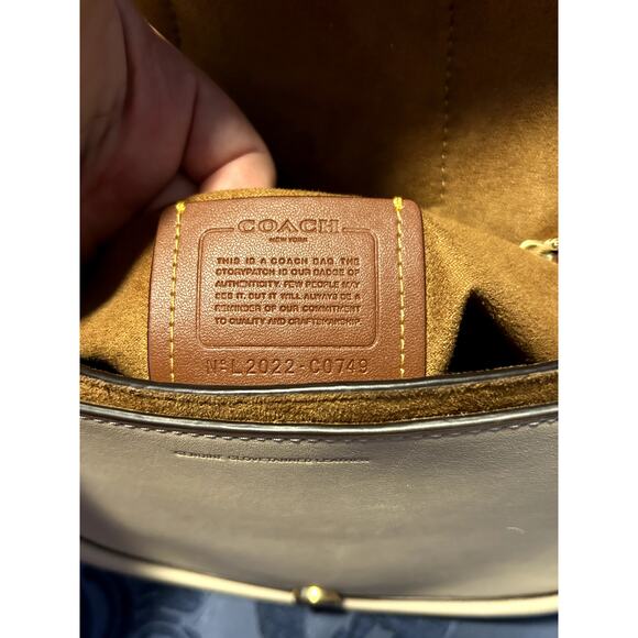 Coach Beige with Denim Logo Upcrafted Beat Saddle Bag - Picture 10 of 10